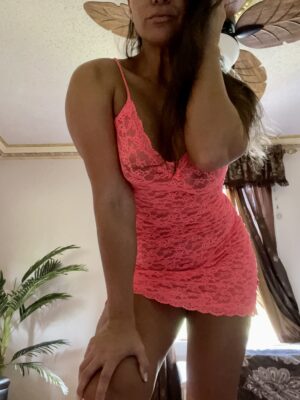 Chloe’s [SET] Neon Pink Lace Lingerie Dress