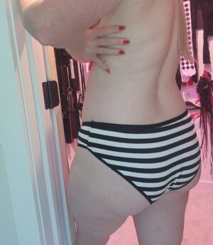 Tara’s Black & White Striped Panty