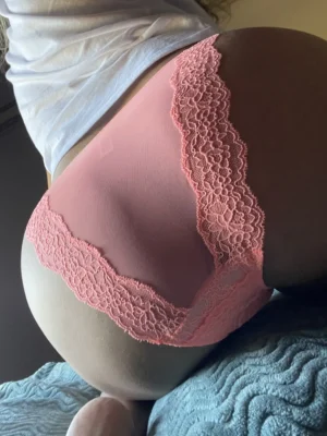 Chloe’s Peach Floral Lace and Mesh Panty