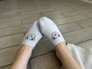 Selena’s White Bear Socks