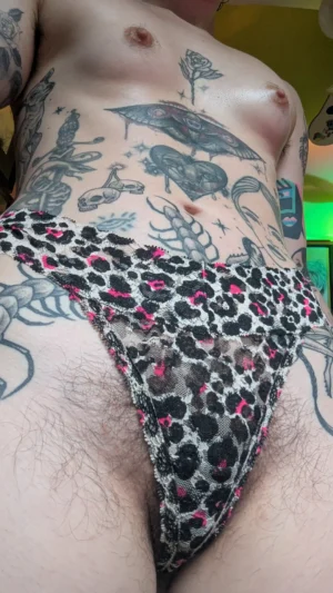 Veronica’s Pink and Black Cheetah Lace Thong