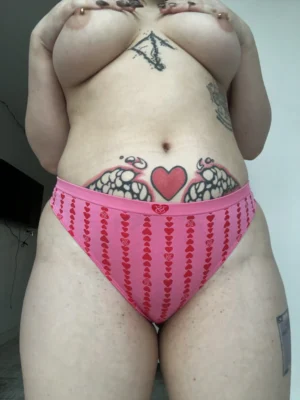 Delilah’s Hot Pink and Red VS Hearts Thong