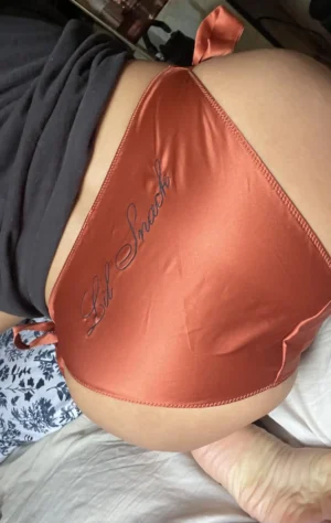 Chloe’s Worn Orange Satin “Lil Snack” Panty