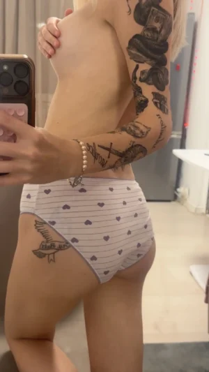Azalea’s Worn White and Purple Heart Stripe Panty