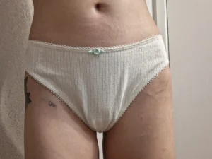 Elara’s Worn White Cotton Thong