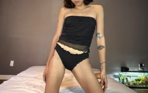 Elara’s Worn Frilly Black Panty